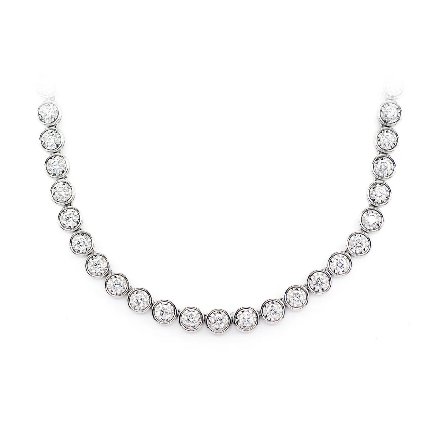 Bezel Miracle Set Diamond Tennis Necklace