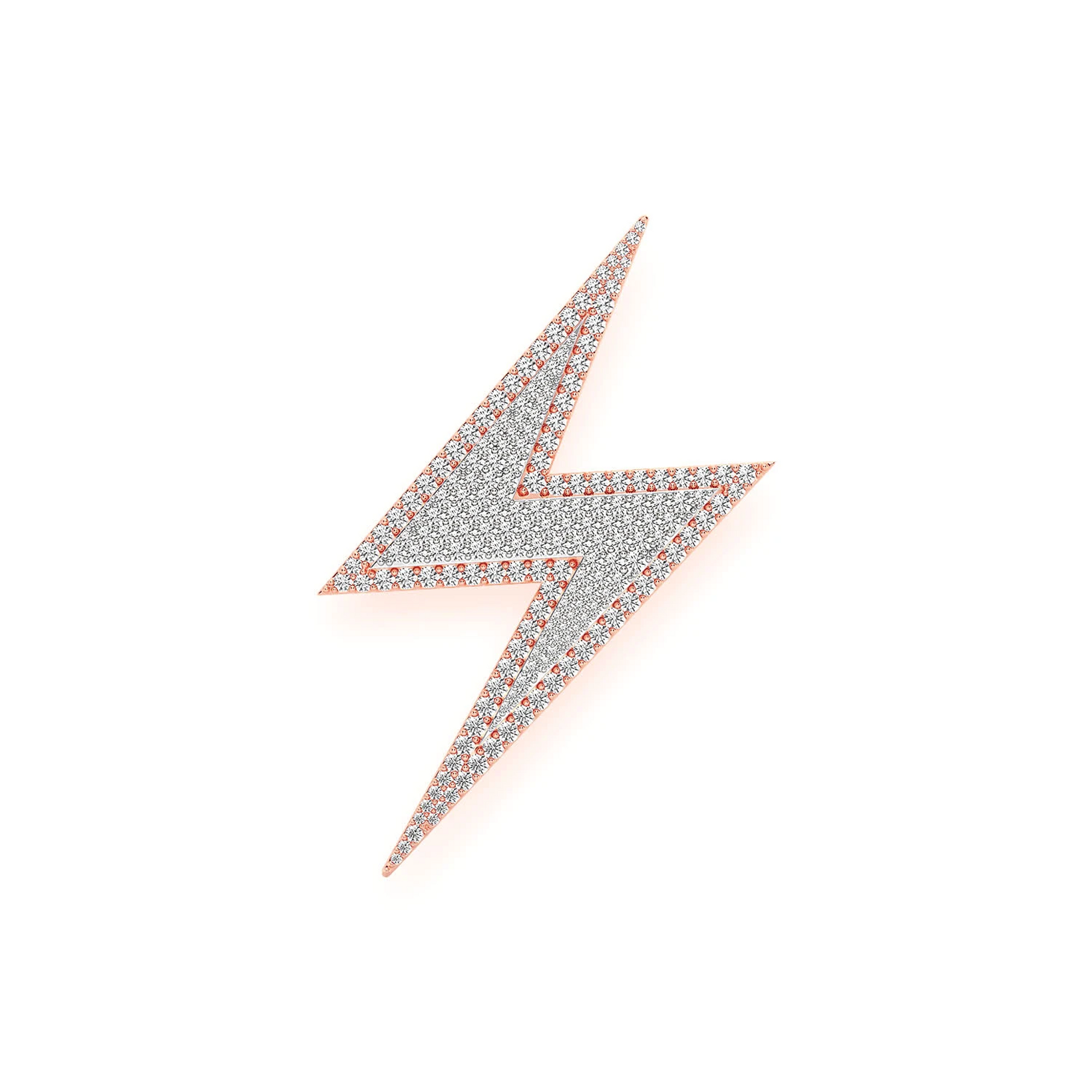 Hidden Bail Lightning Pendant in 14K rose gold, Statement | 2.75ctw, front view