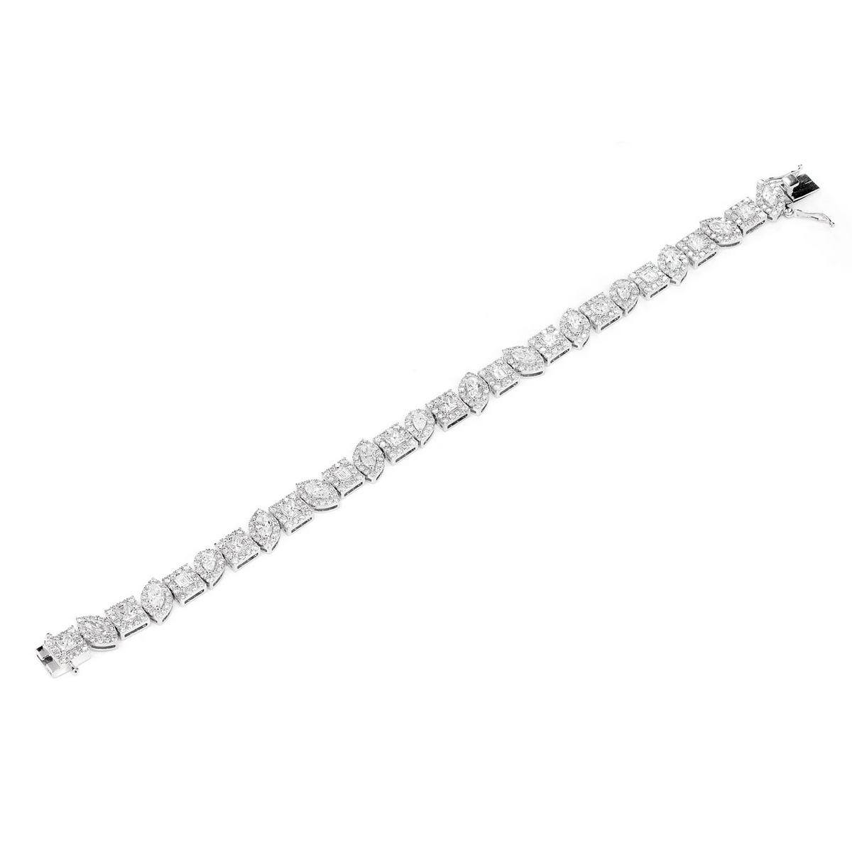 Multi Shape Diamond Halo Tennis Bracelet