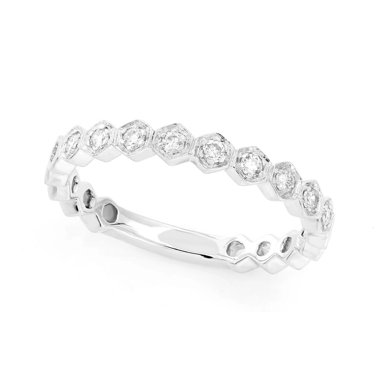 Hexagon Bezel Diamond Band
