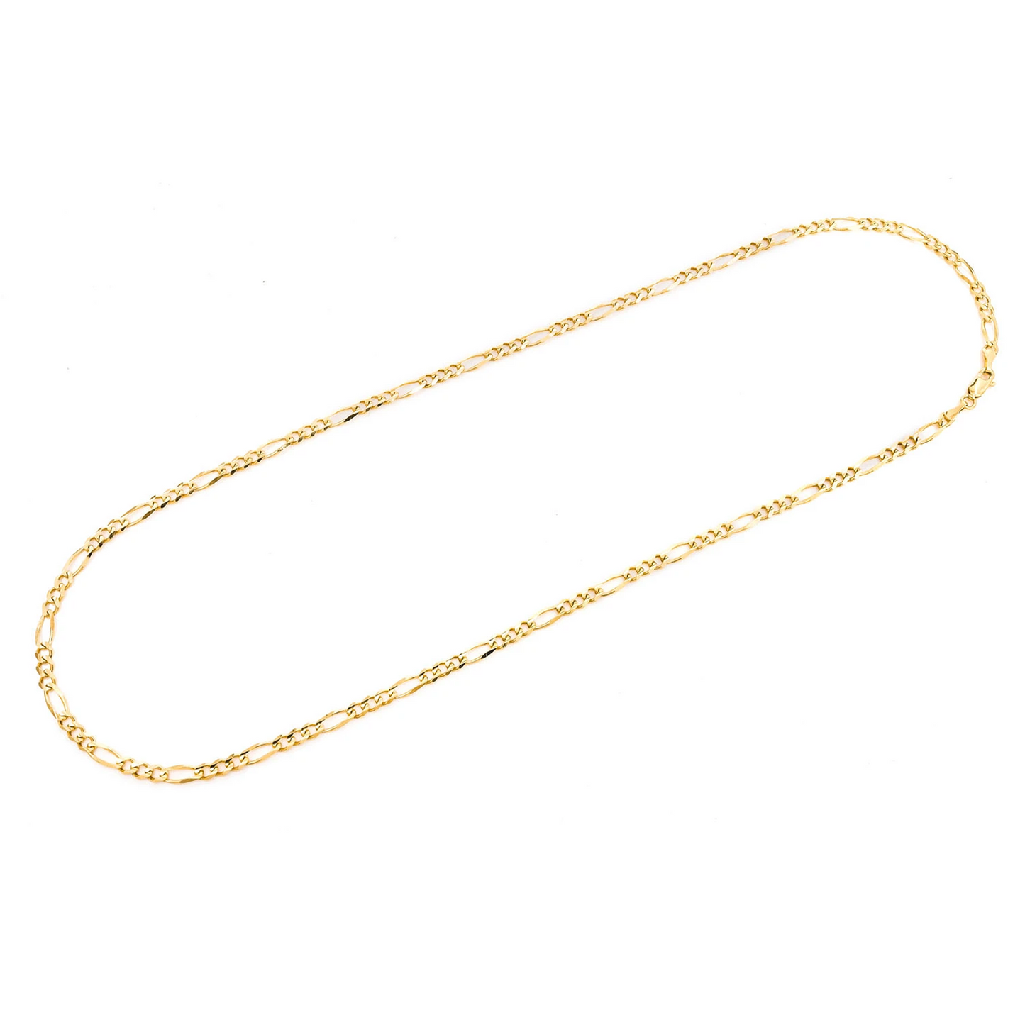Figaro Gold Chain in 14K yellow gold, 4mm width, detail view
