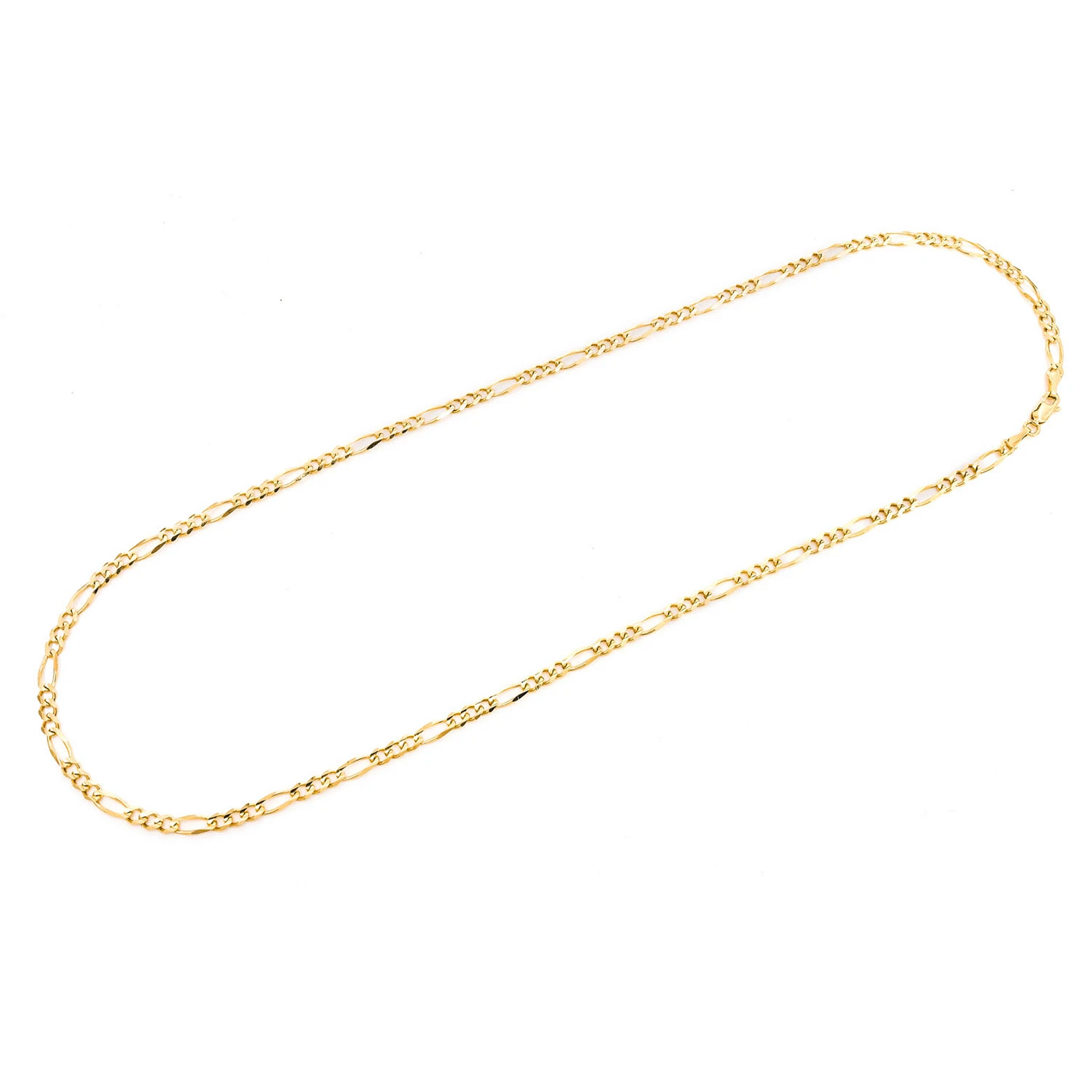 Figaro Gold Chain in 14K yellow gold, 4mm width, detail view