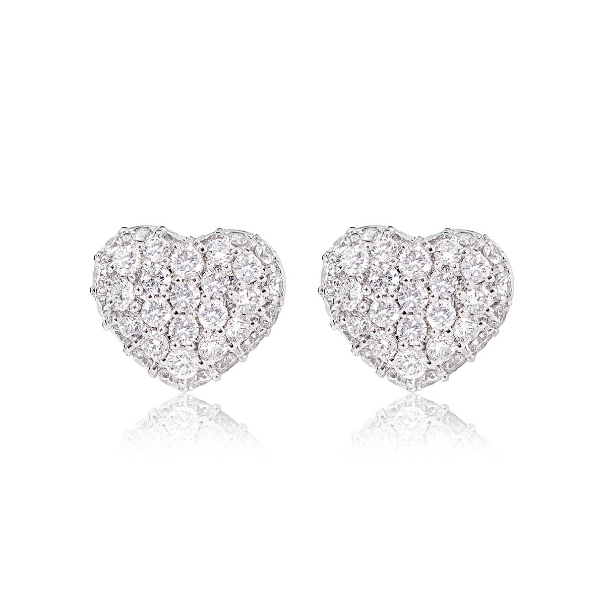 Bubbly Diamond Heart Stud Earrings 0.50ctw