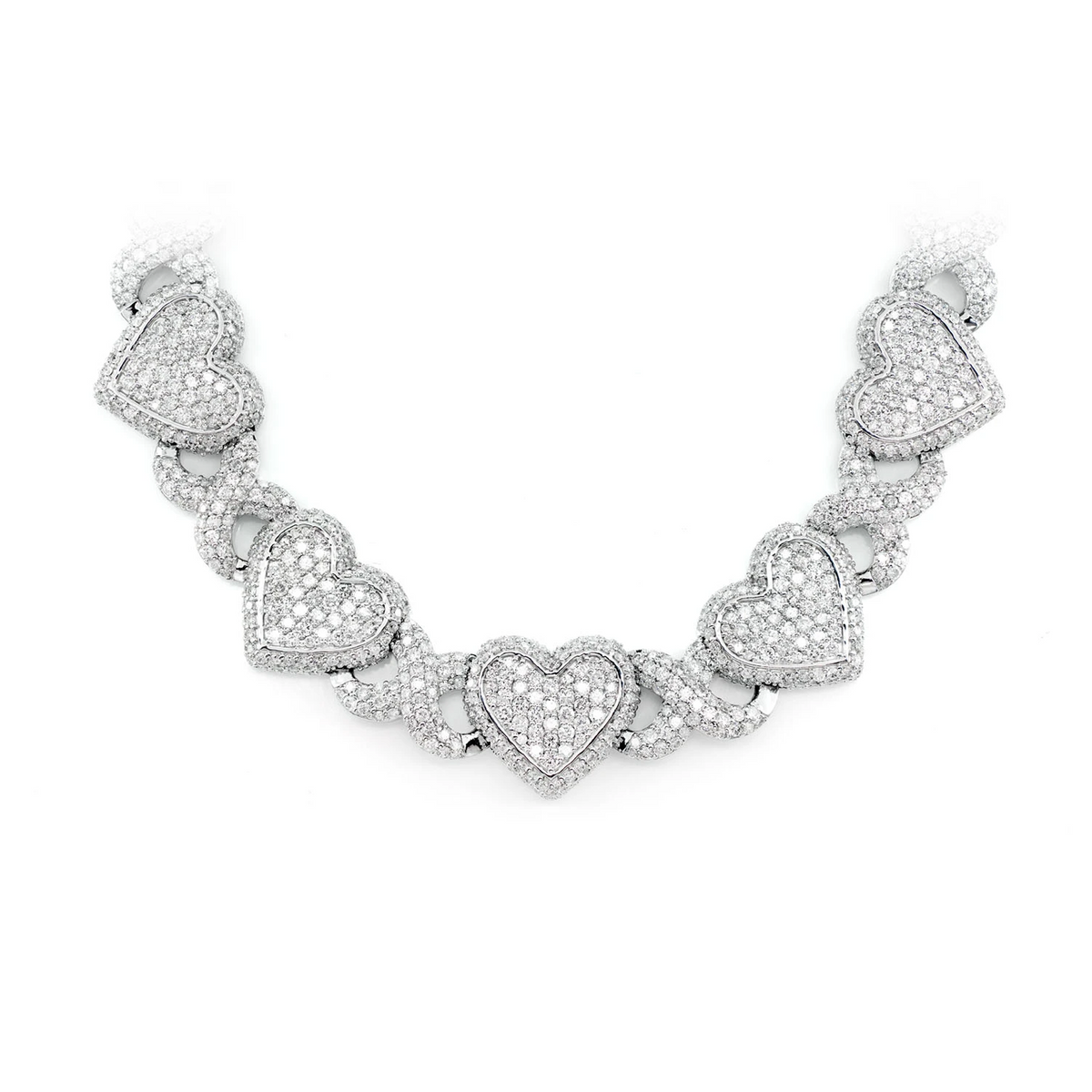 Heart Infinity Link Diamond Necklace