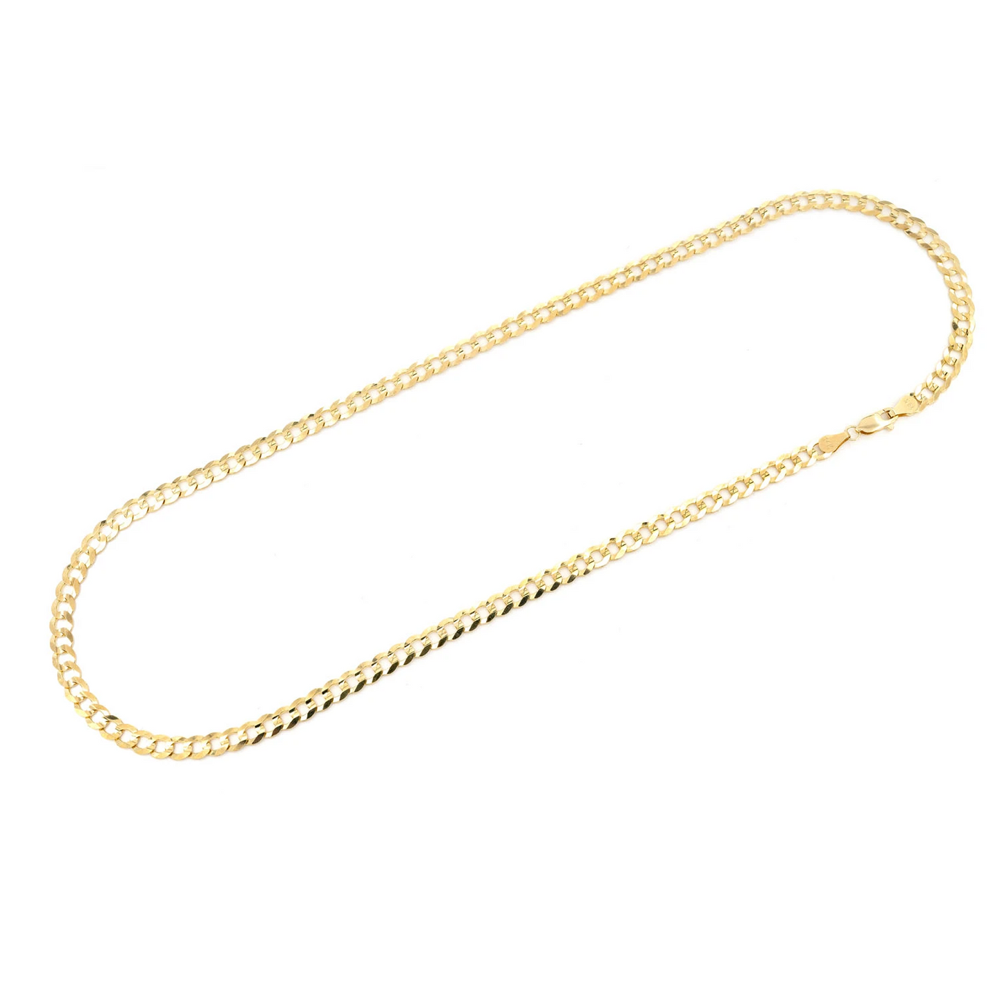 Flat Curb Gold Chain in 14K yellow gold, 5.5mm width, alternate view