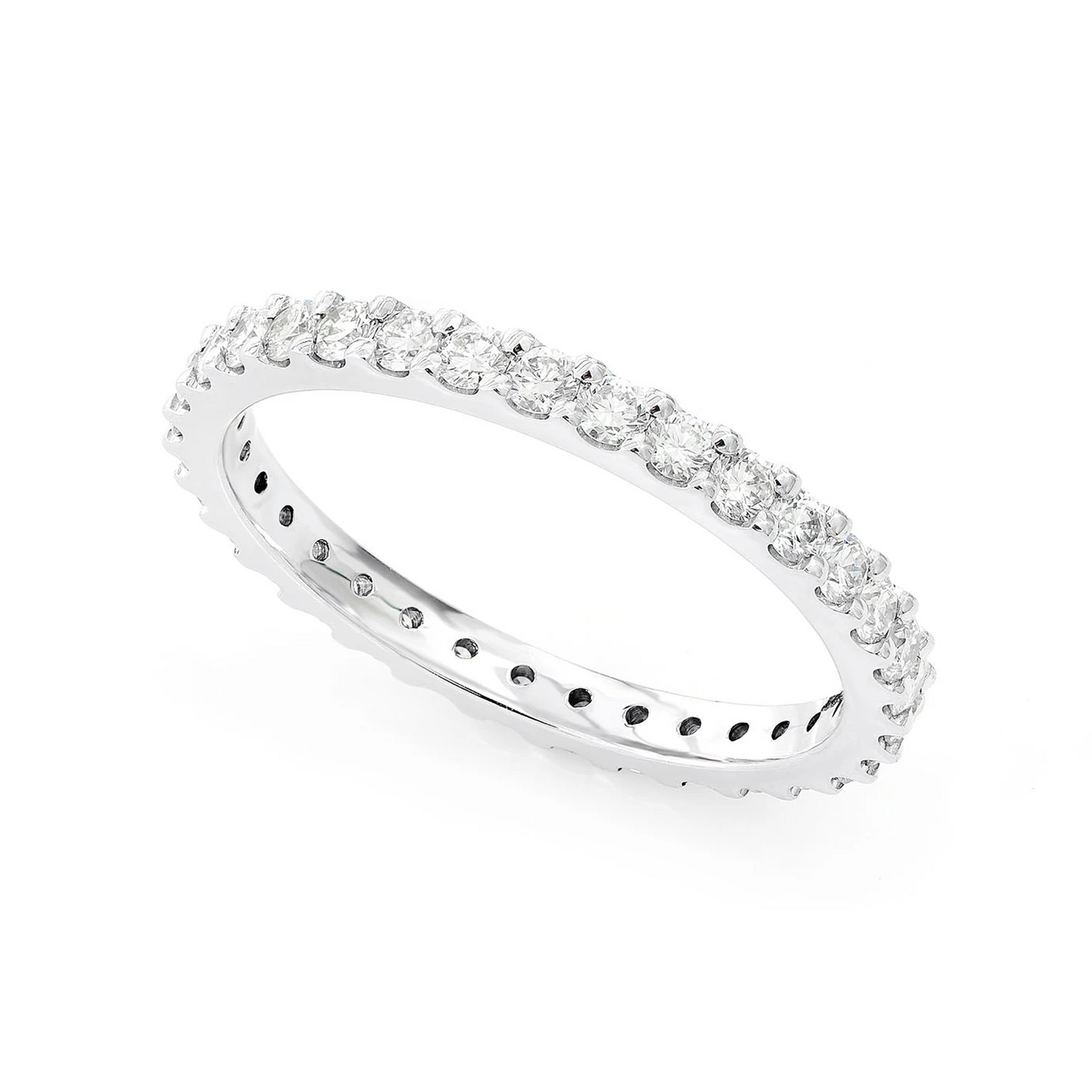 Signature Eternity Diamond Ring in 14K white gold, angled view