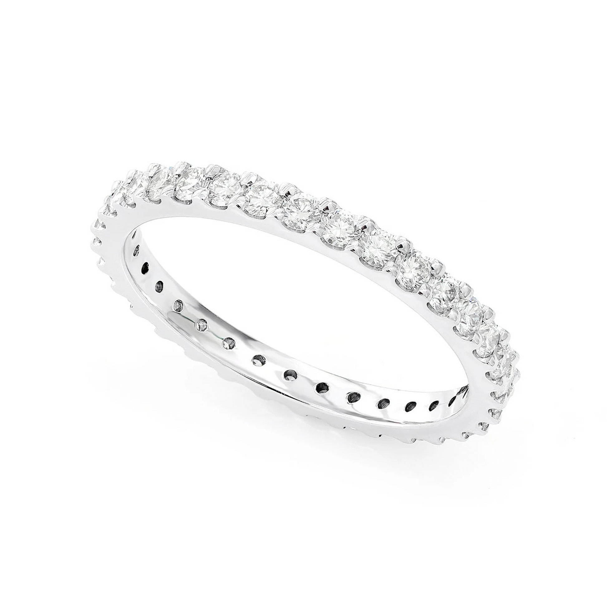 Signature Eternity Diamond Ring in 14K white gold, angled view