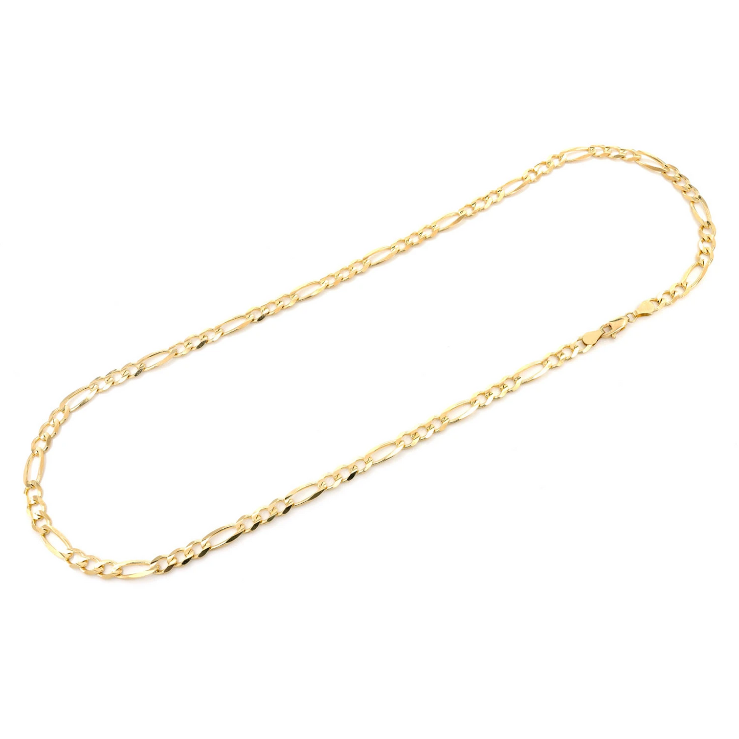 Figaro Gold Chain in 14K yellow gold, 6mm width, detail view