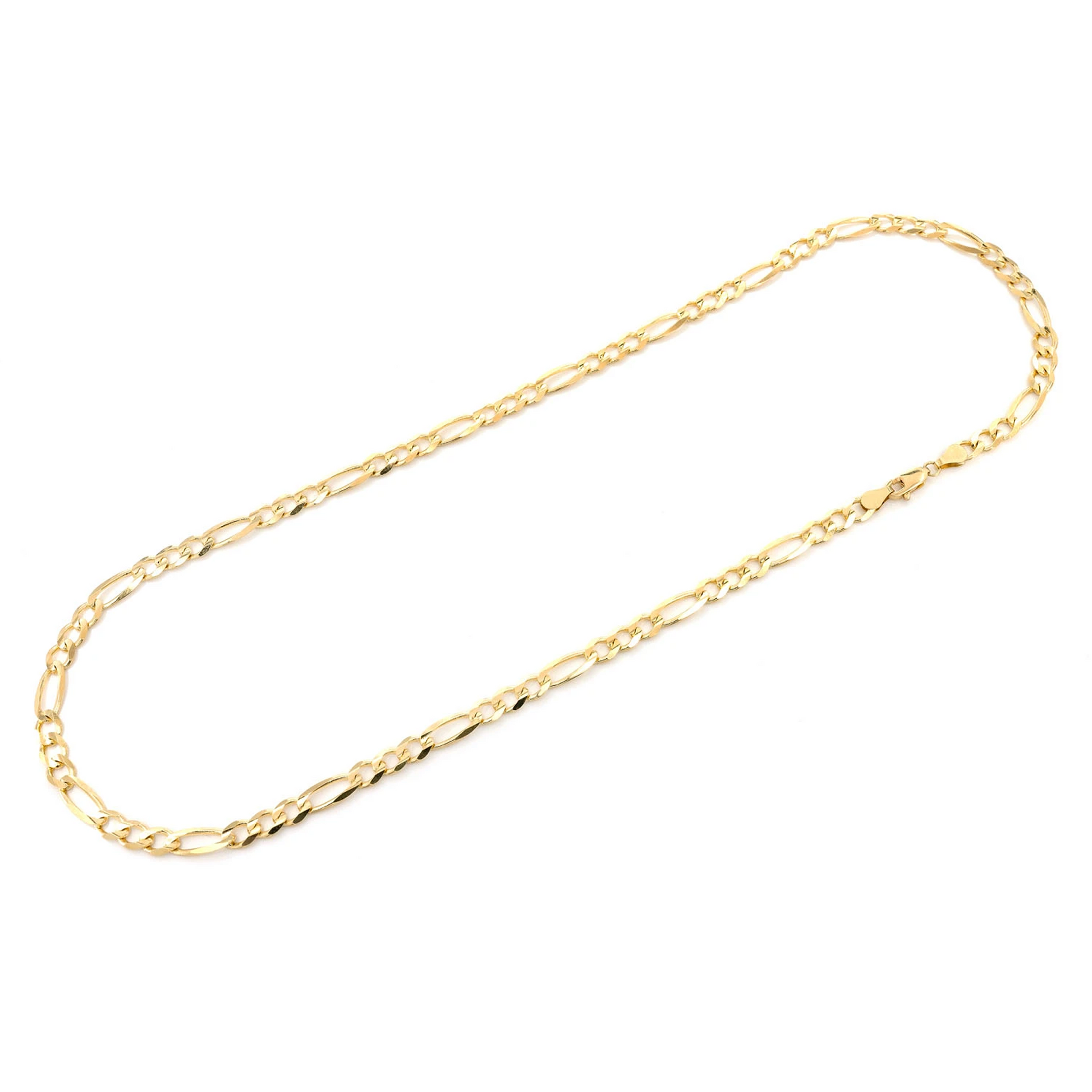 Figaro Gold Chain in 14K yellow gold, 6mm width, detail view