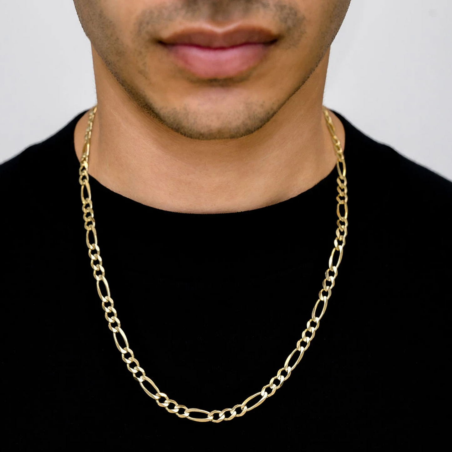 Figaro Gold Chain in 14K yellow gold, 6mm width, alternate view