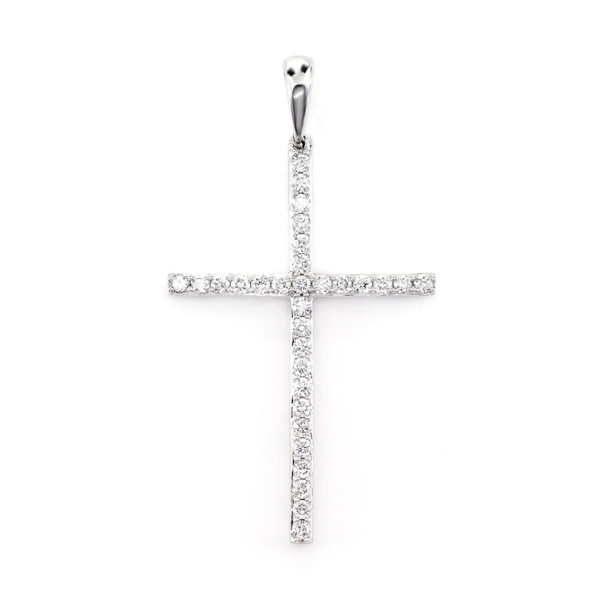 Minimalist Long Diamond Cross Pendant 0.25ctw