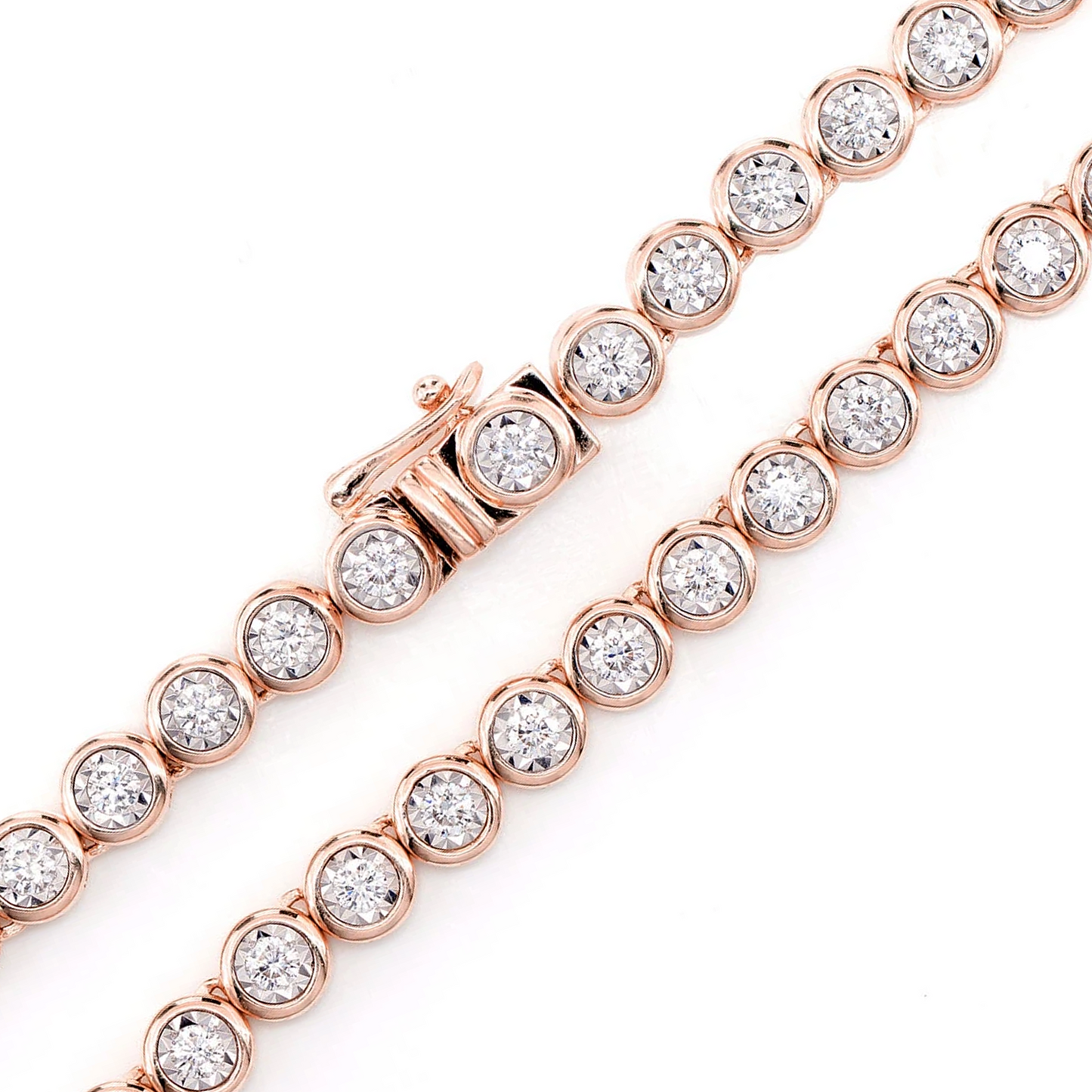 Bezel Miracle Set Diamond Tennis Necklace