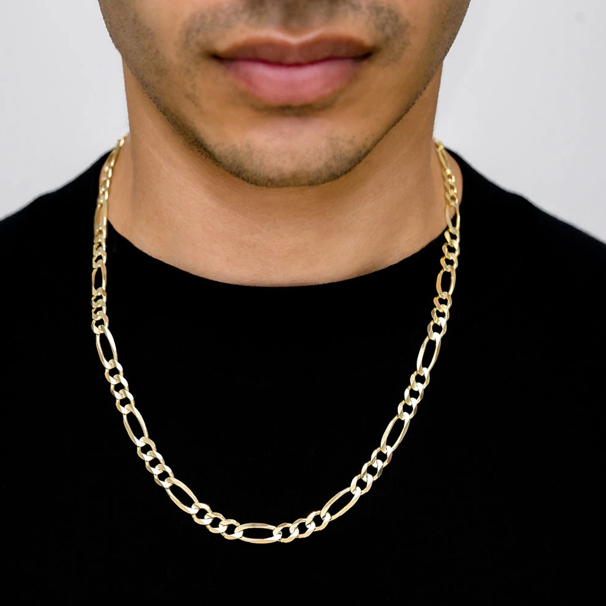 Figaro Gold Chain in 14K yellow gold, 7mm width, alternate view