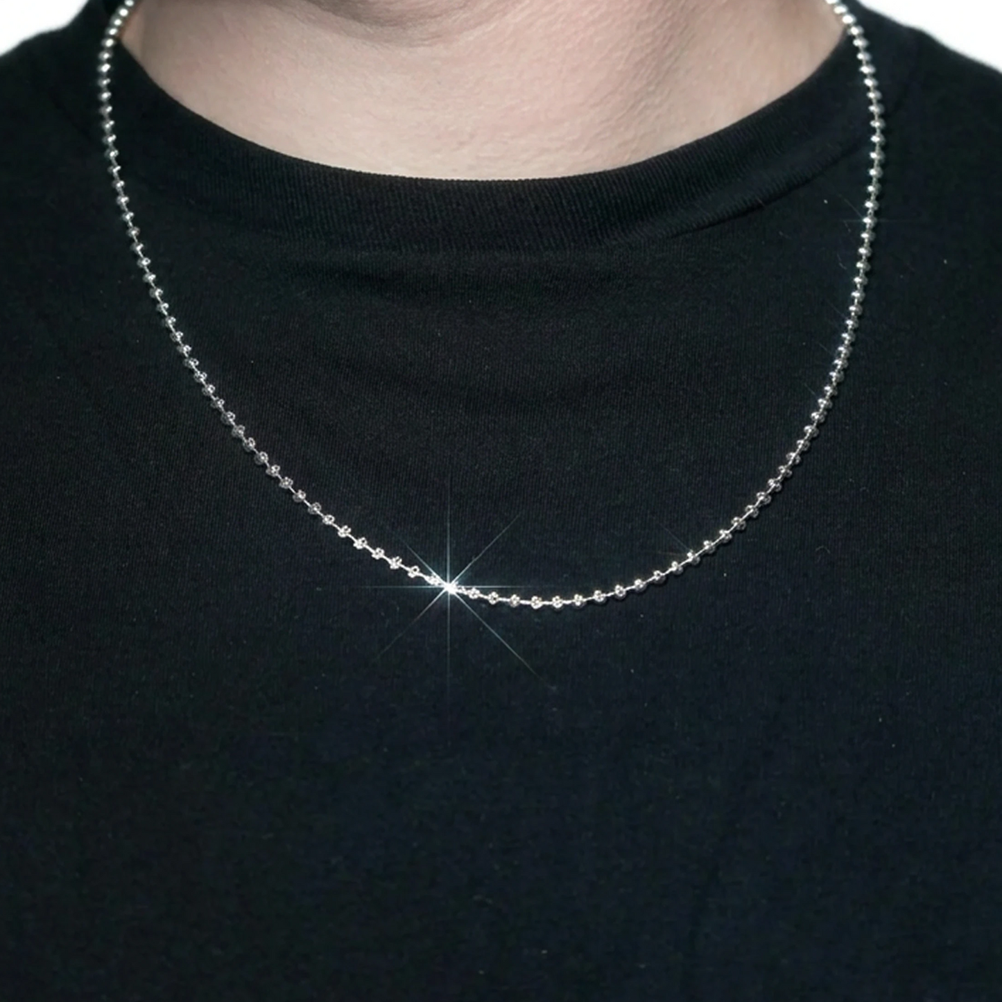 Sterling Silver Mooncut Chain in 925 sterling silver, 2.5mm width, alternate view