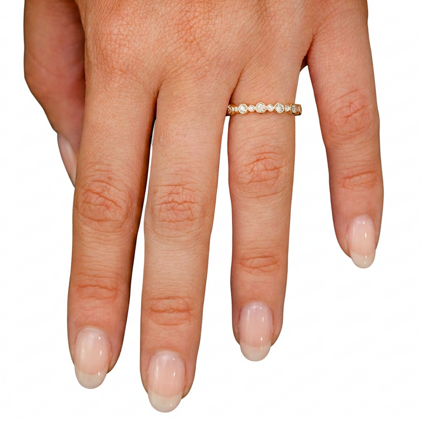 Bezel Set Band Ring in 14K rose gold, alternate view