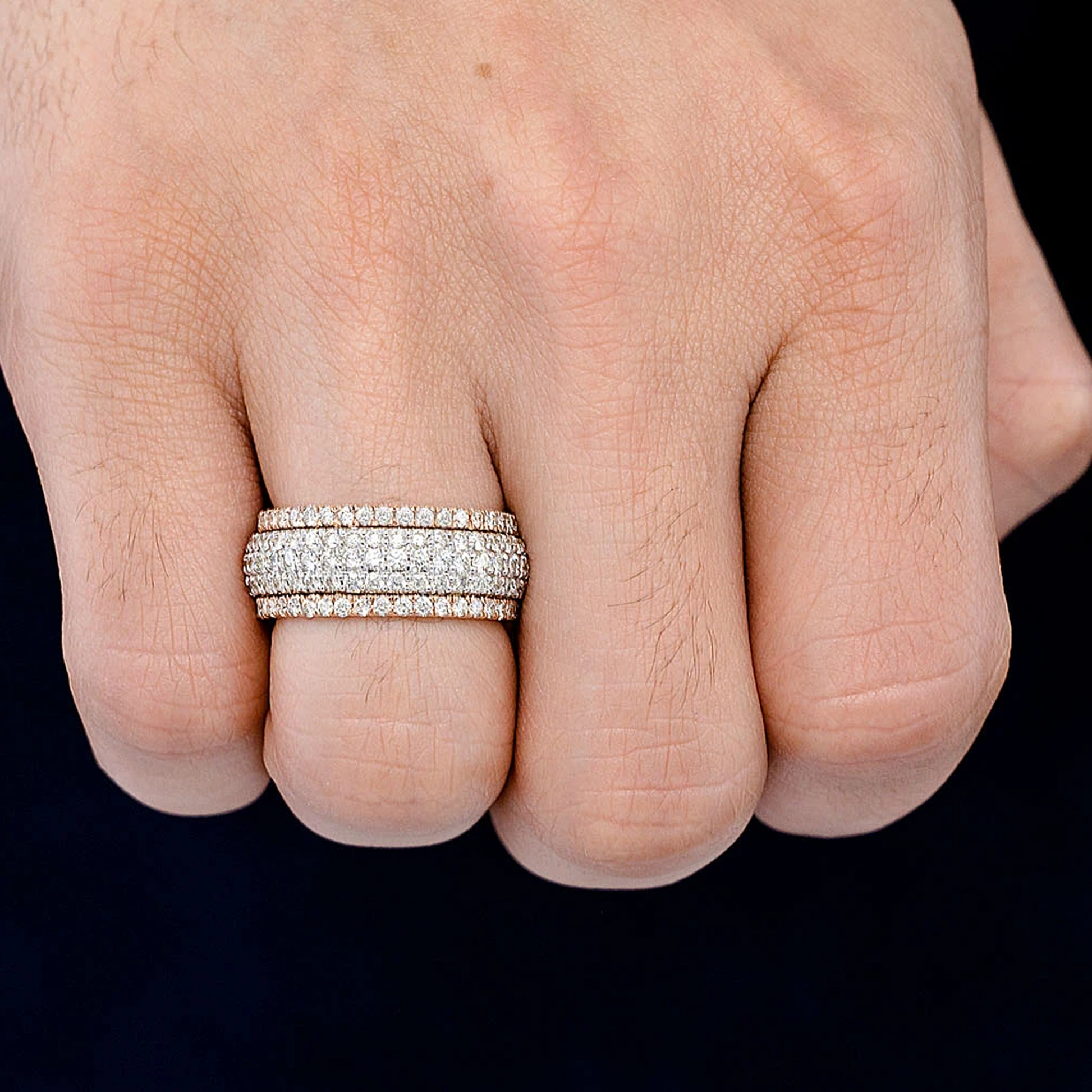 Scallop Band Ring in 14K rose gold, angled view