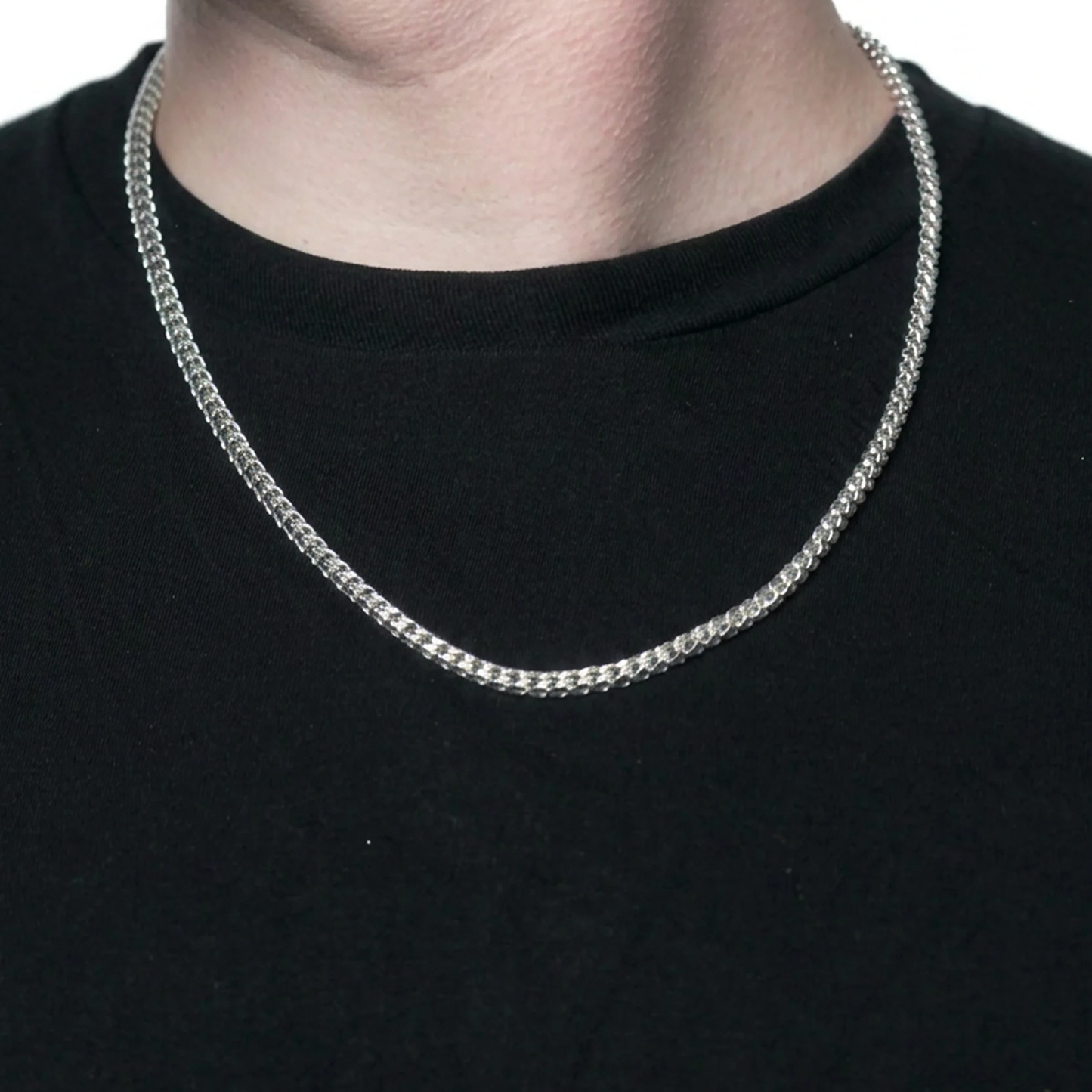 Sterling Silver Franco Chain in 925 sterling silver, 4.5mm width, alternate view