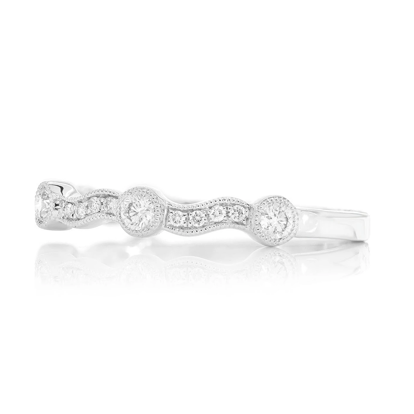 Stackable Diamond Band Ring in 14K white gold, alternate view