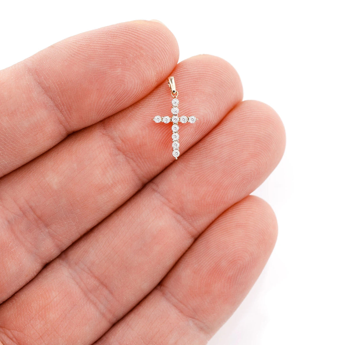 Tiny Diamond Cross Pendant