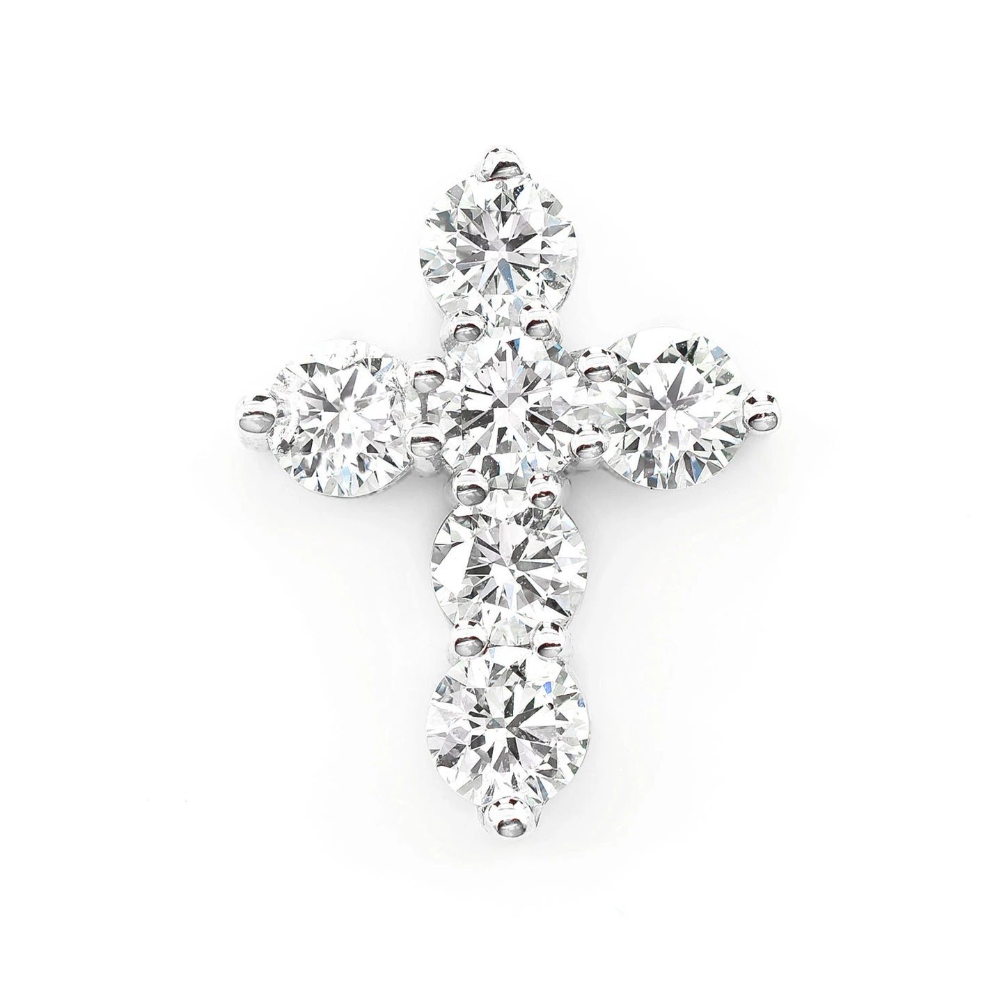 Hidden Bail Cross Pendant in 14K white gold, front view