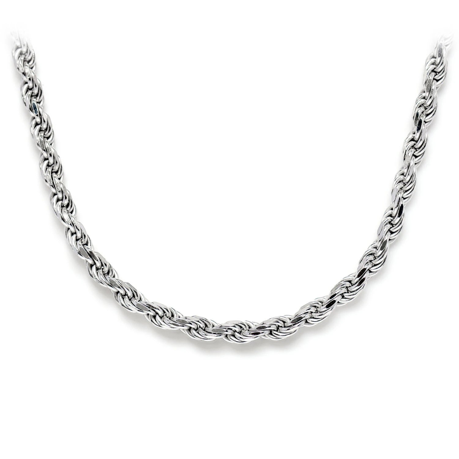Sterling Silver Rope Chain in 925 sterling silver, 2.75mm width, front view
