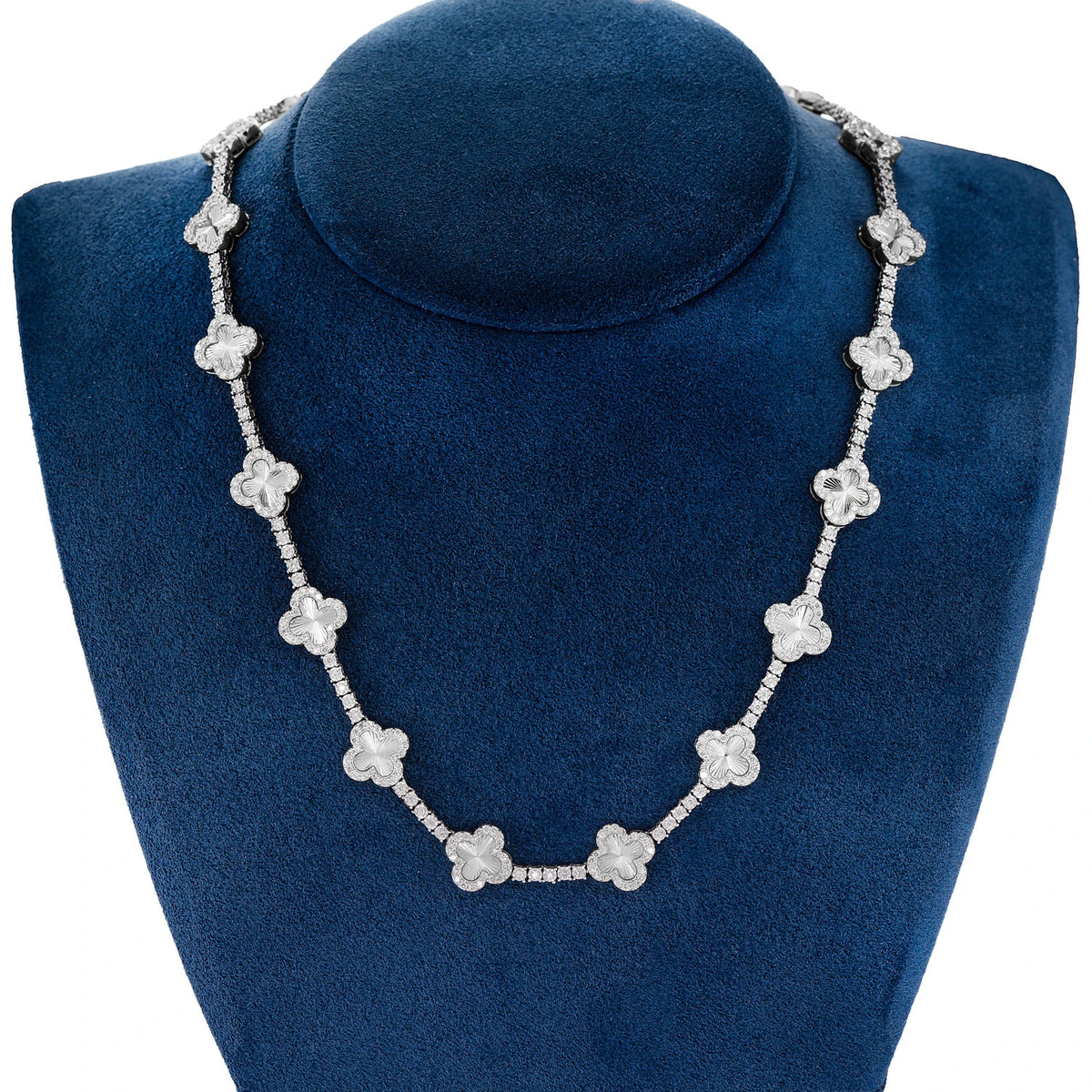 Miracle Clover Link Diamond Tennis Necklace