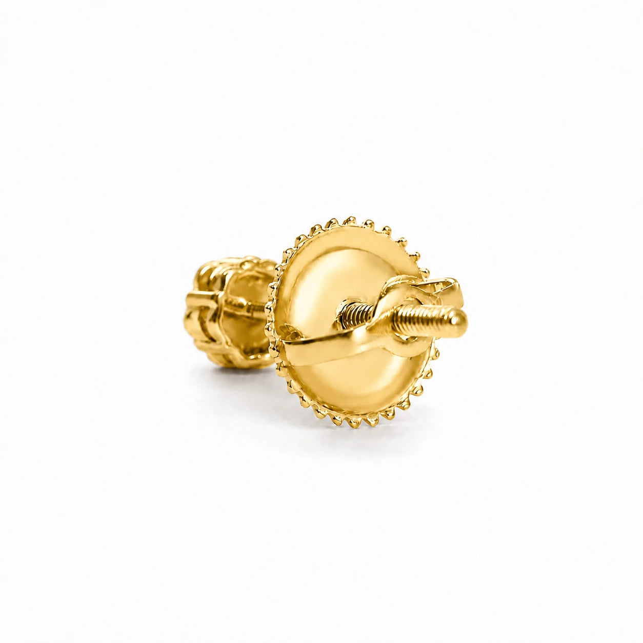 Flower Diamond Studs in 14K yellow gold, 0.25ctw, side view