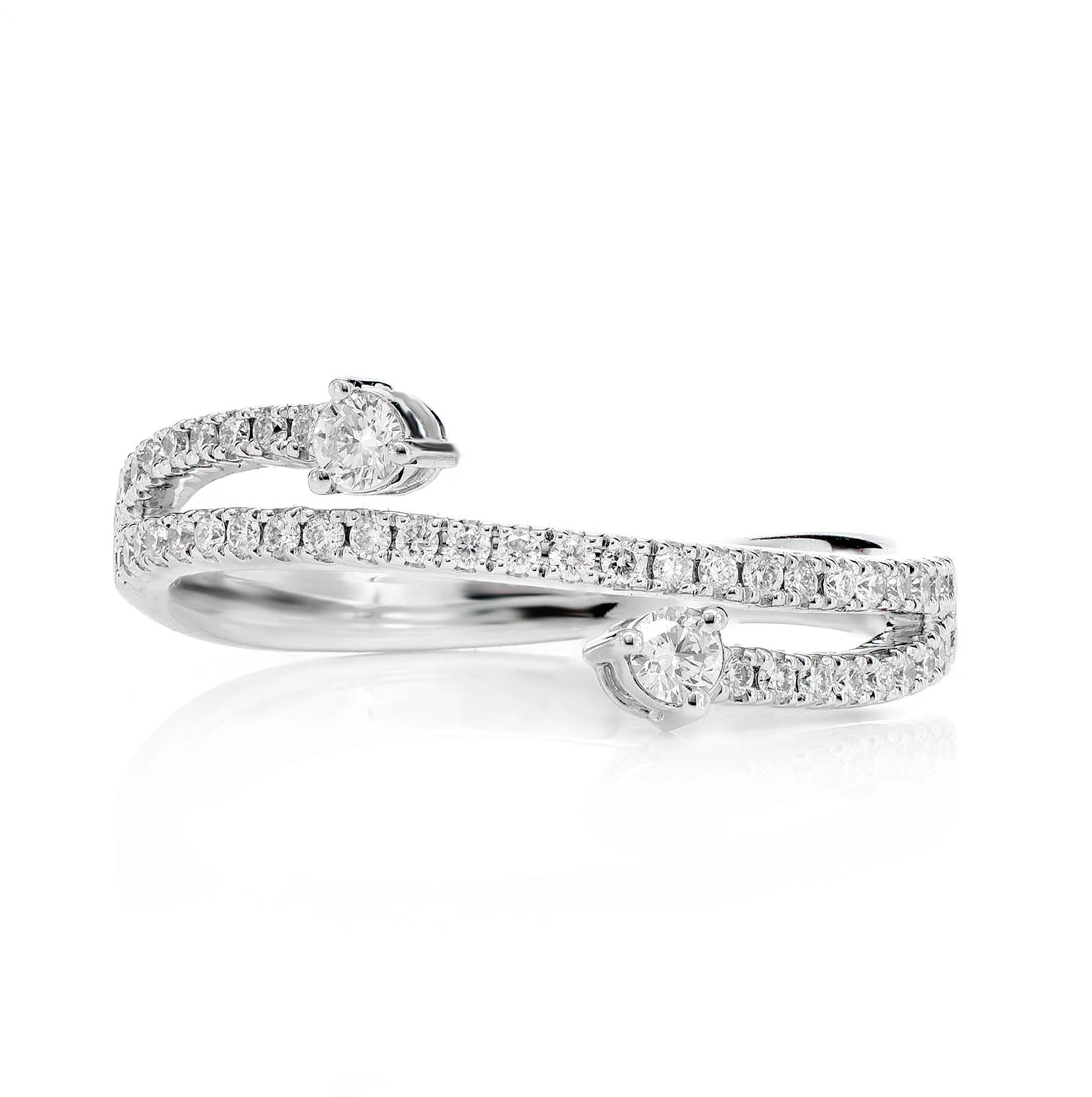 Three row Split Band Diamond Ring