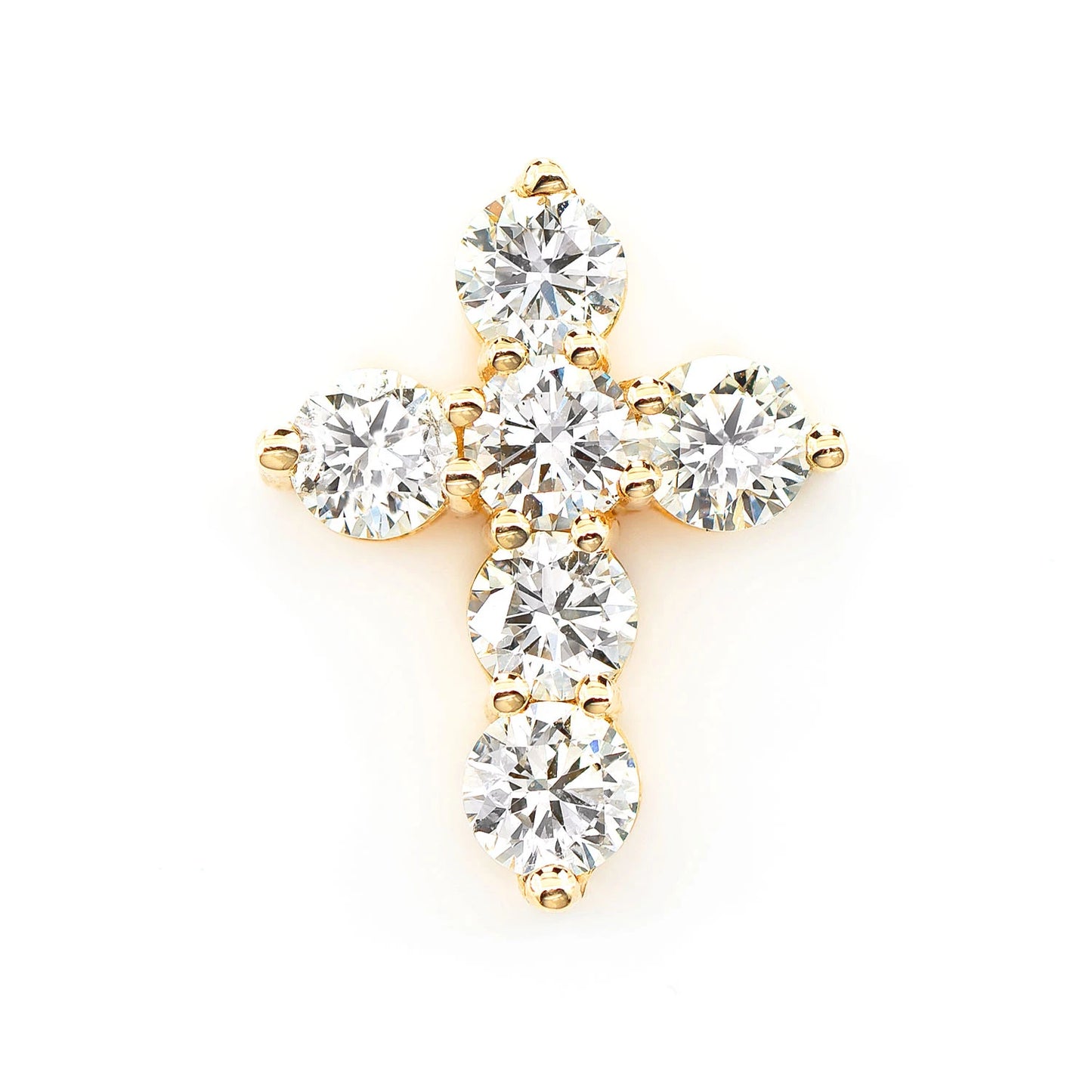 Hidden Bail Cross Pendant in 14K yellow gold, front view