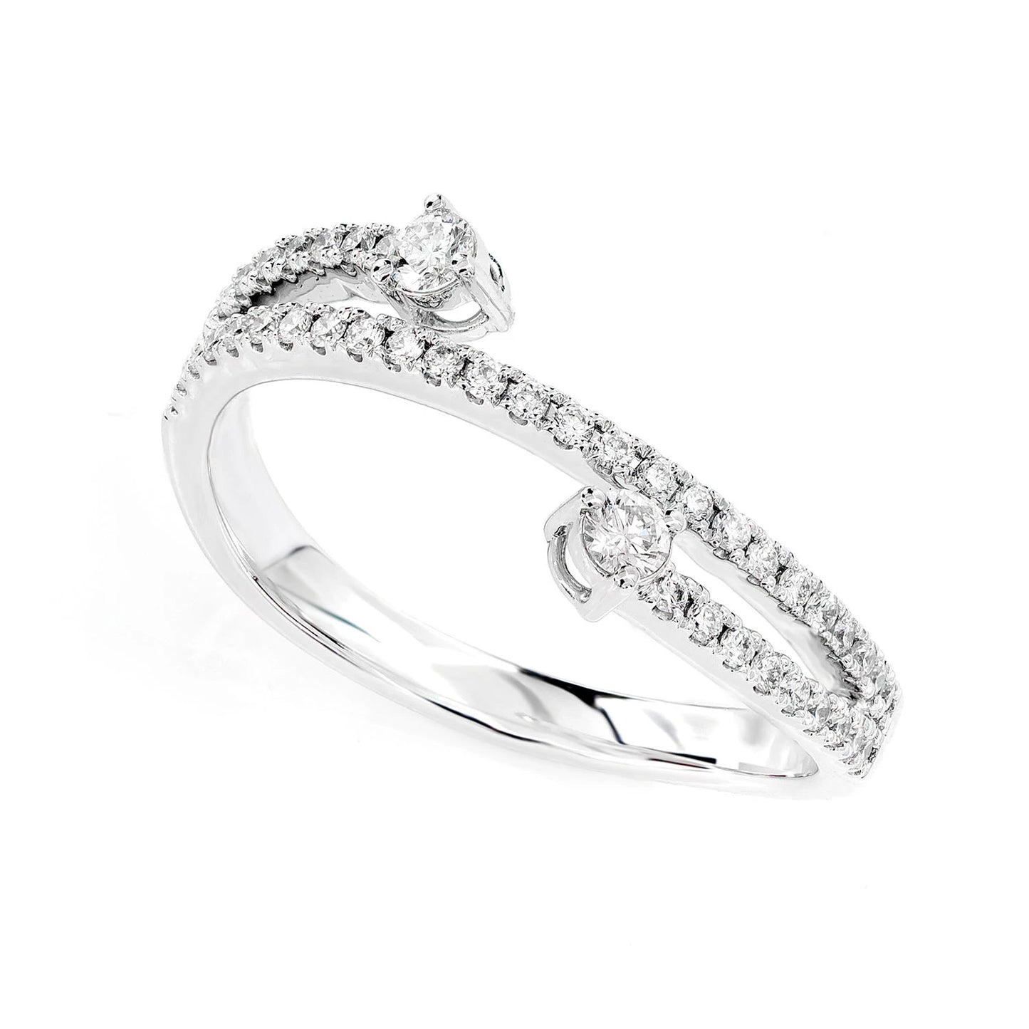 Three row Split Band Diamond Ring