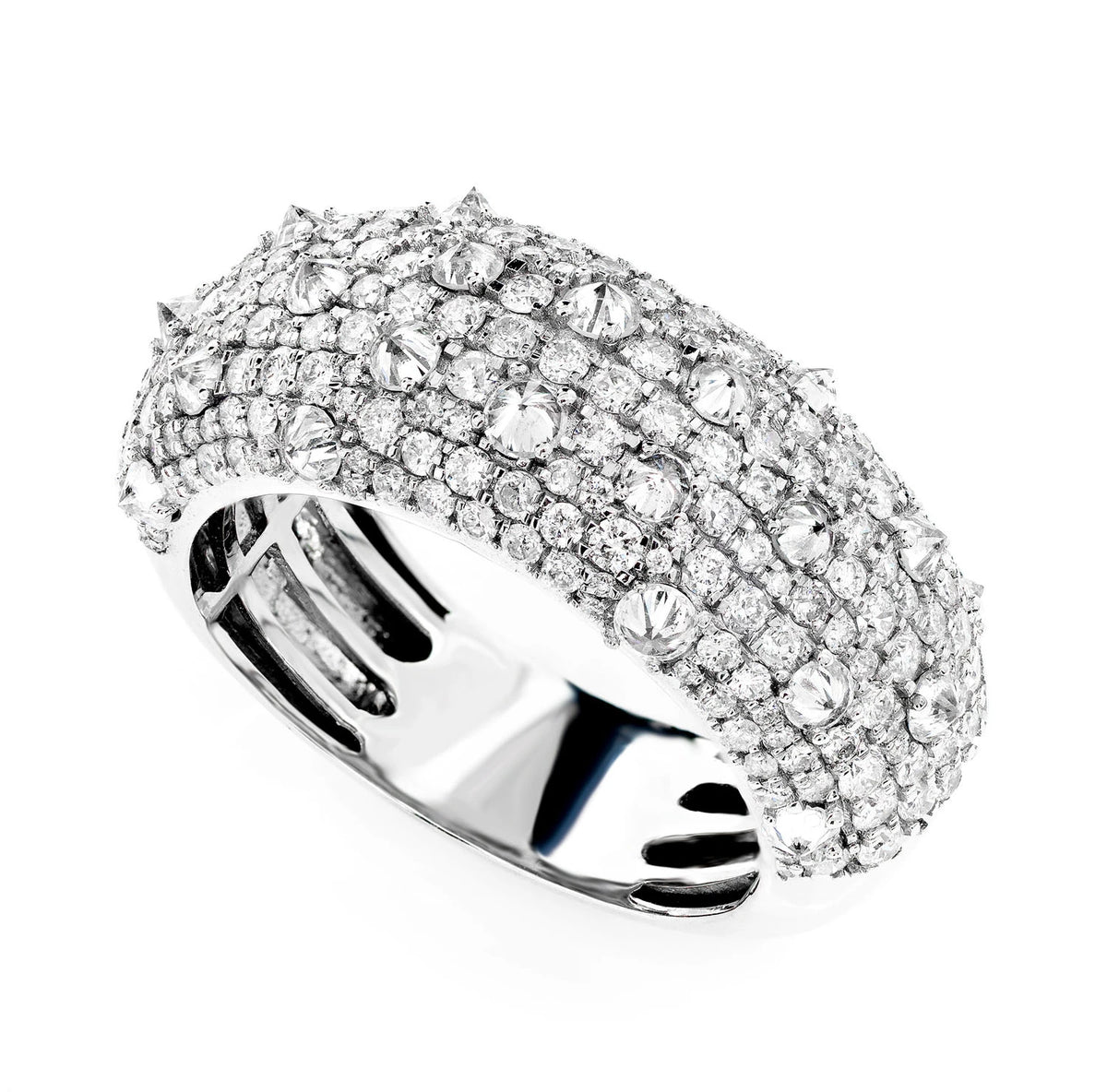 Diamond Spike Wide Band Ring