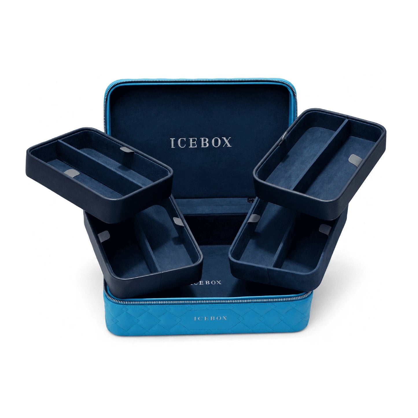 Icebox Large Traveler Case in blue, 8-sunglass capacity, detail view 2