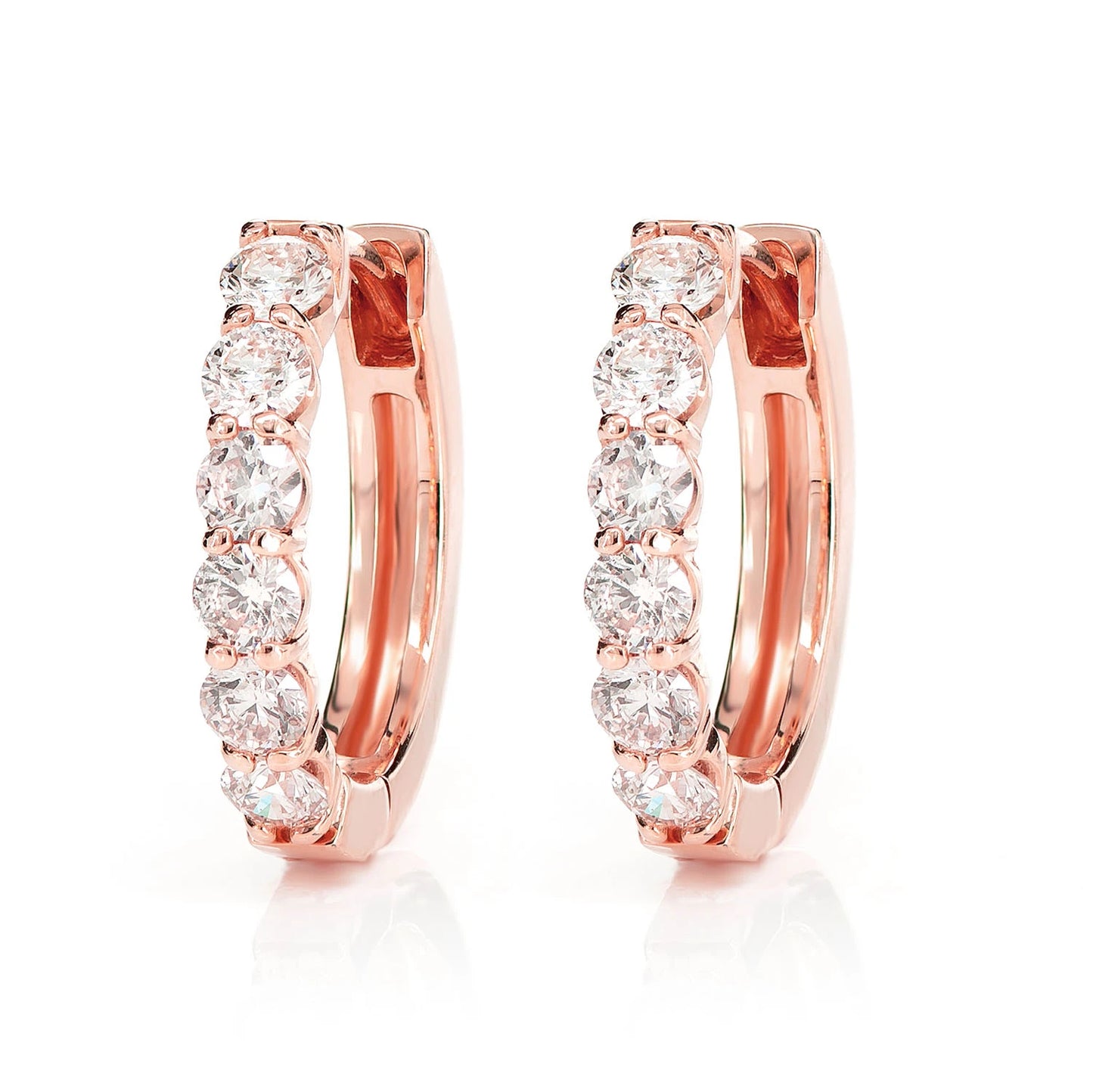 8pt Diamond Hoop Earrings