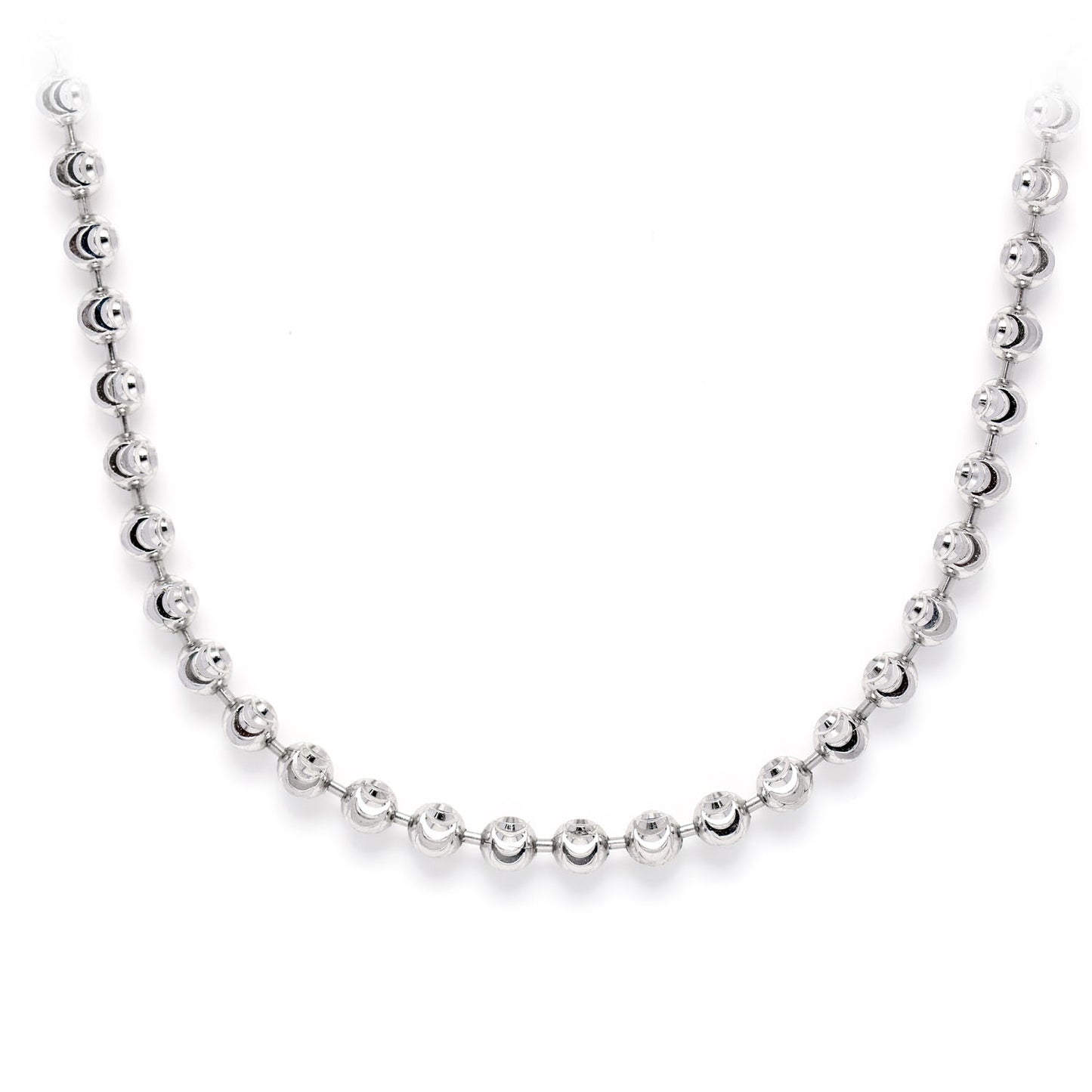 Sterling Silver Mooncut Chain in 925 sterling silver, 2.5mm width, front view