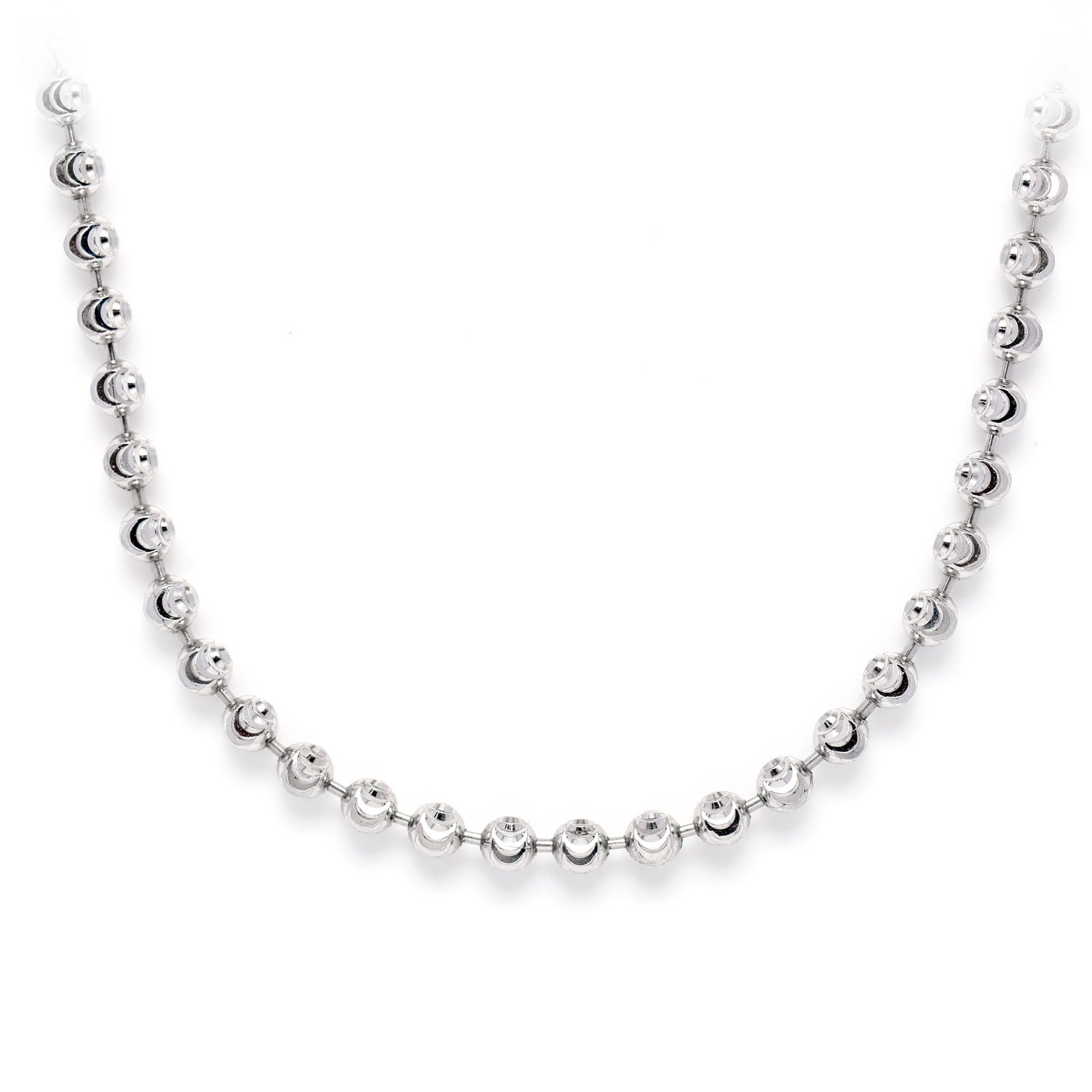 Sterling Silver Mooncut Chain in 925 sterling silver, 2.5mm width, front view