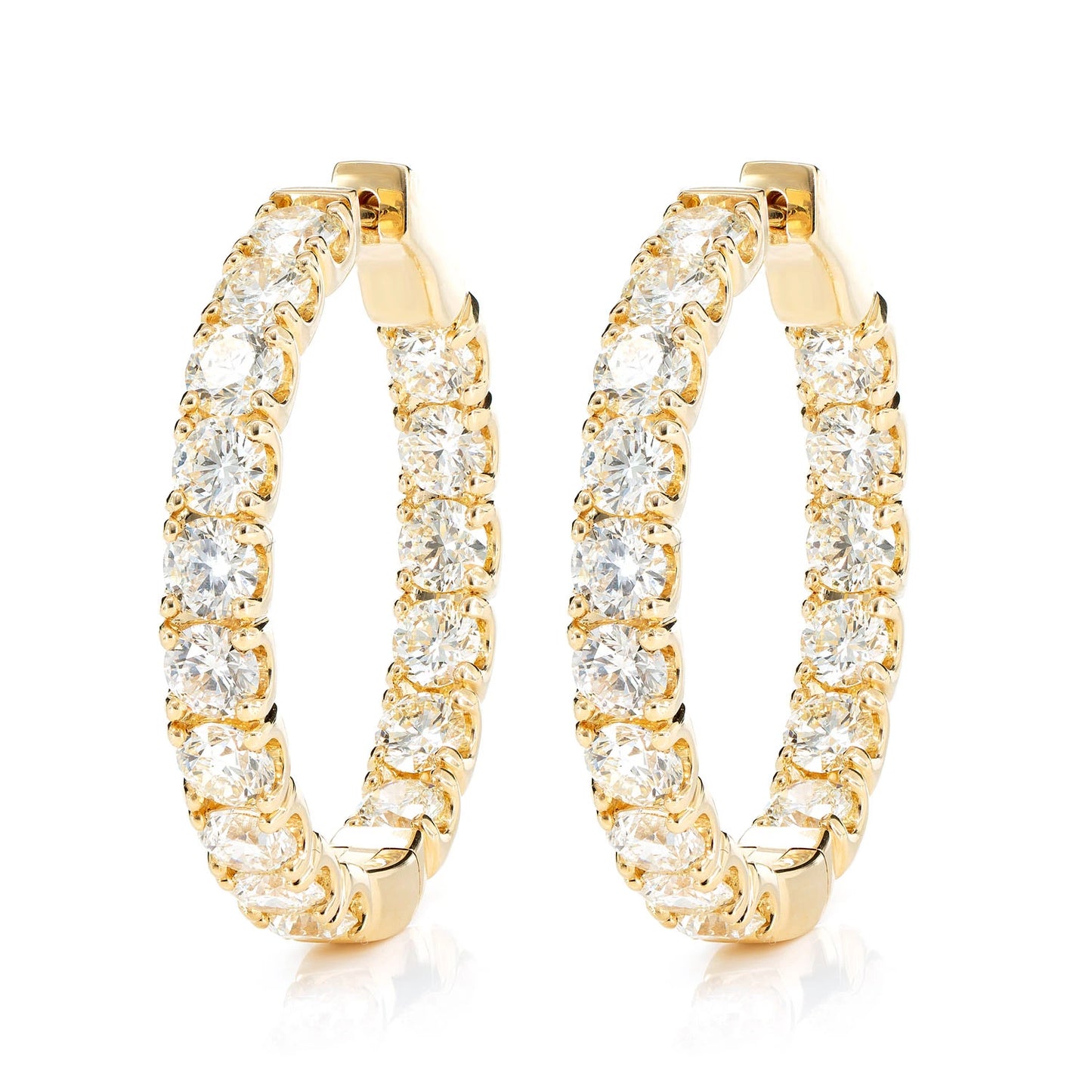 25pt Diamond Inside Outside Hoop Earrings