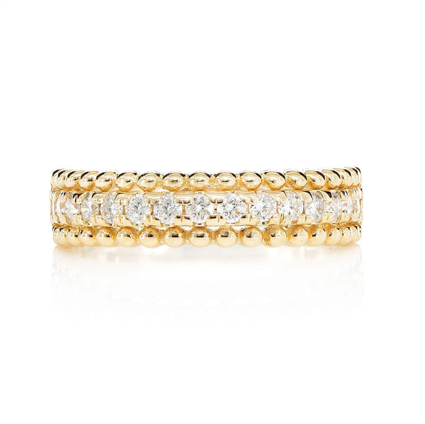 Beaded Border Diamond Band