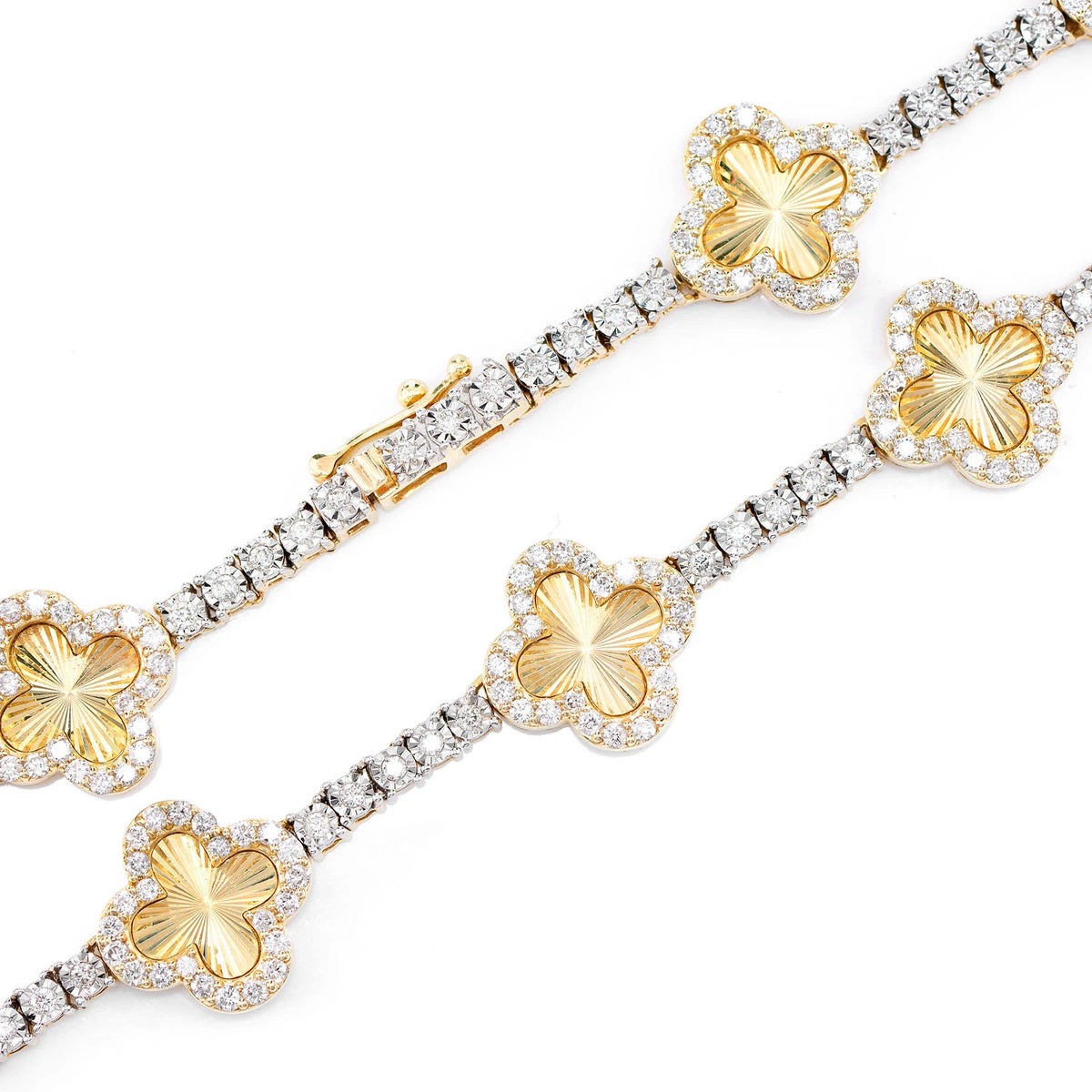 Miracle Clover Link Diamond Tennis Necklace