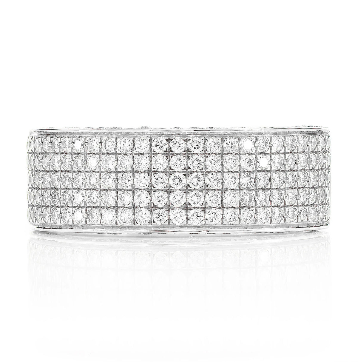 Five Row Pave Diamond Band Ring