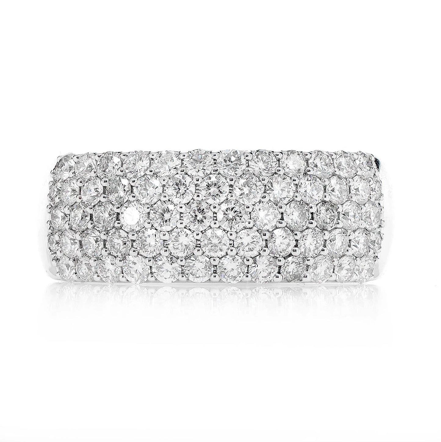 Five Row Bubbly Diamond Band Ring