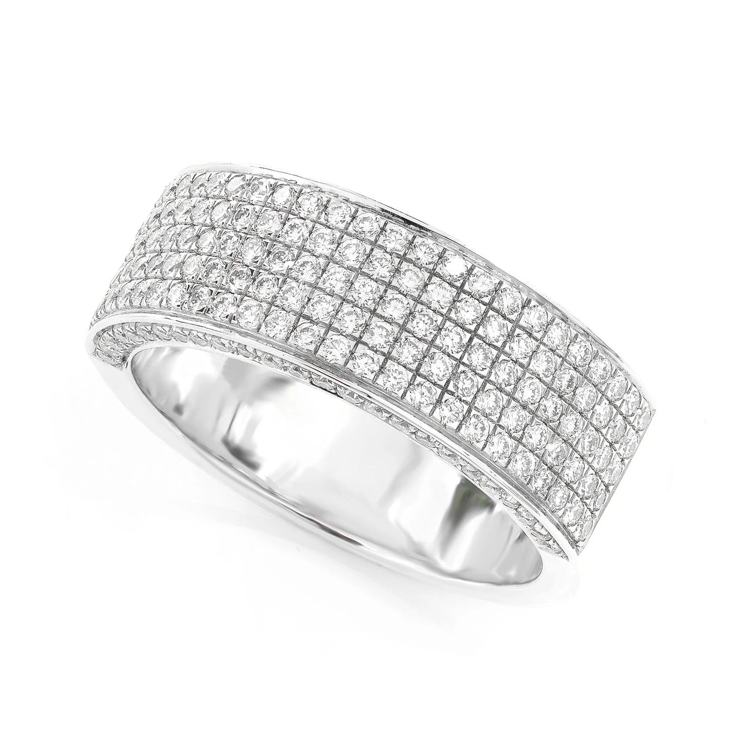 Five Row Pave Diamond Band Ring