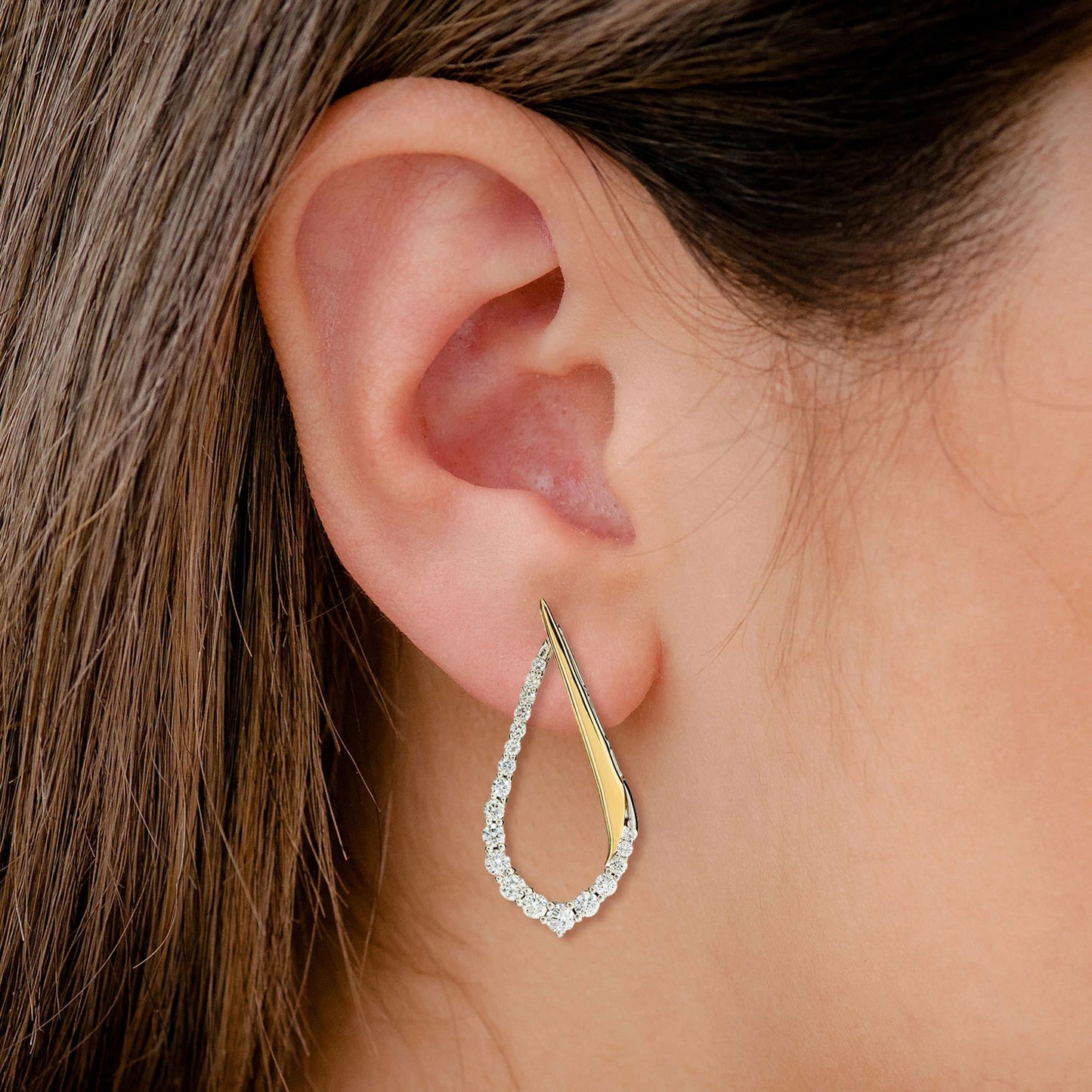 Diamond Half Graduated Tear Earrings