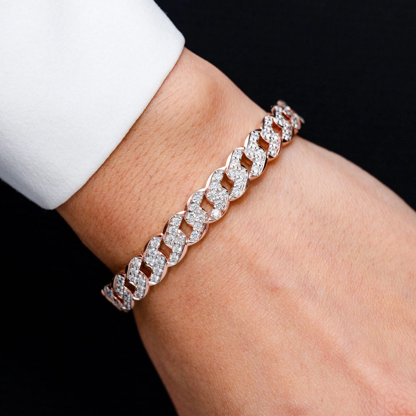 Diamond Curb Link Bangle Bracelet