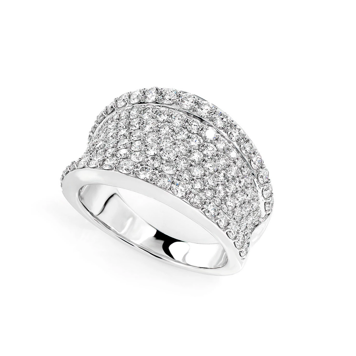 Graduated border concave ring angled