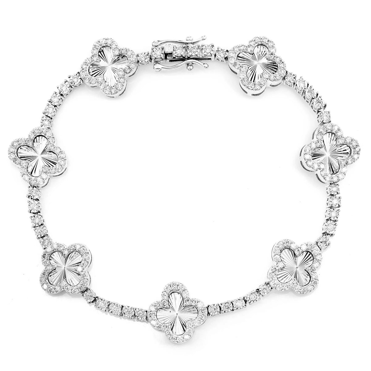 Miracle Clover Link Diamond Tennis Bracelet