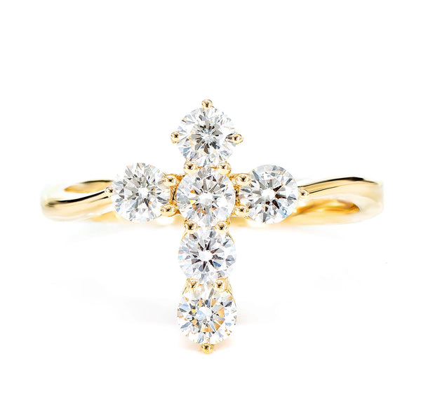 Pointed Cross Diamond Ring