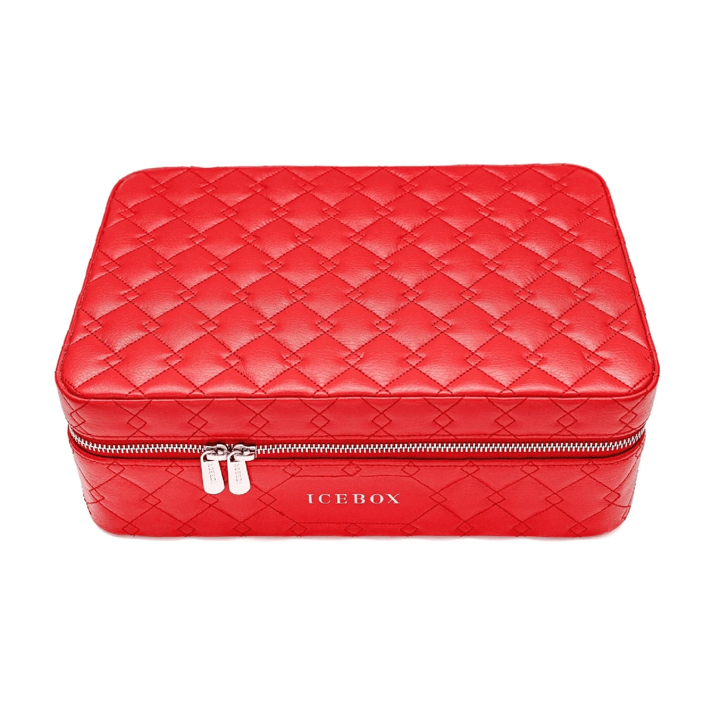 Icebox Large Traveler Case in red, 4-watch capacity, exterior view