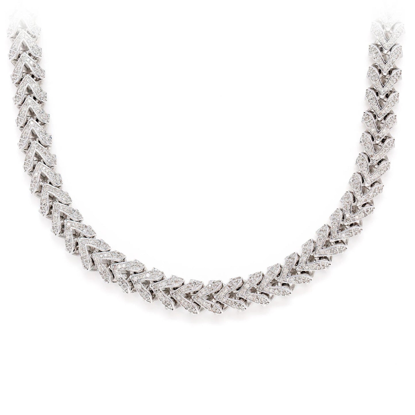 Sterling Silver 8mm Upside Down Arrow Diamond Chain