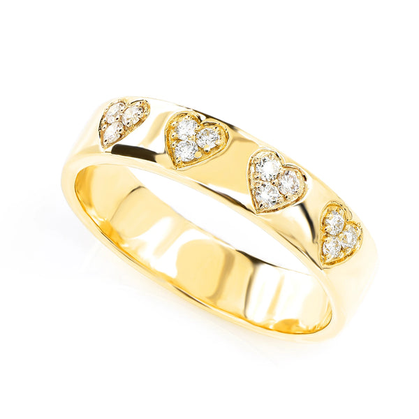Solid Heart Cluster Ring