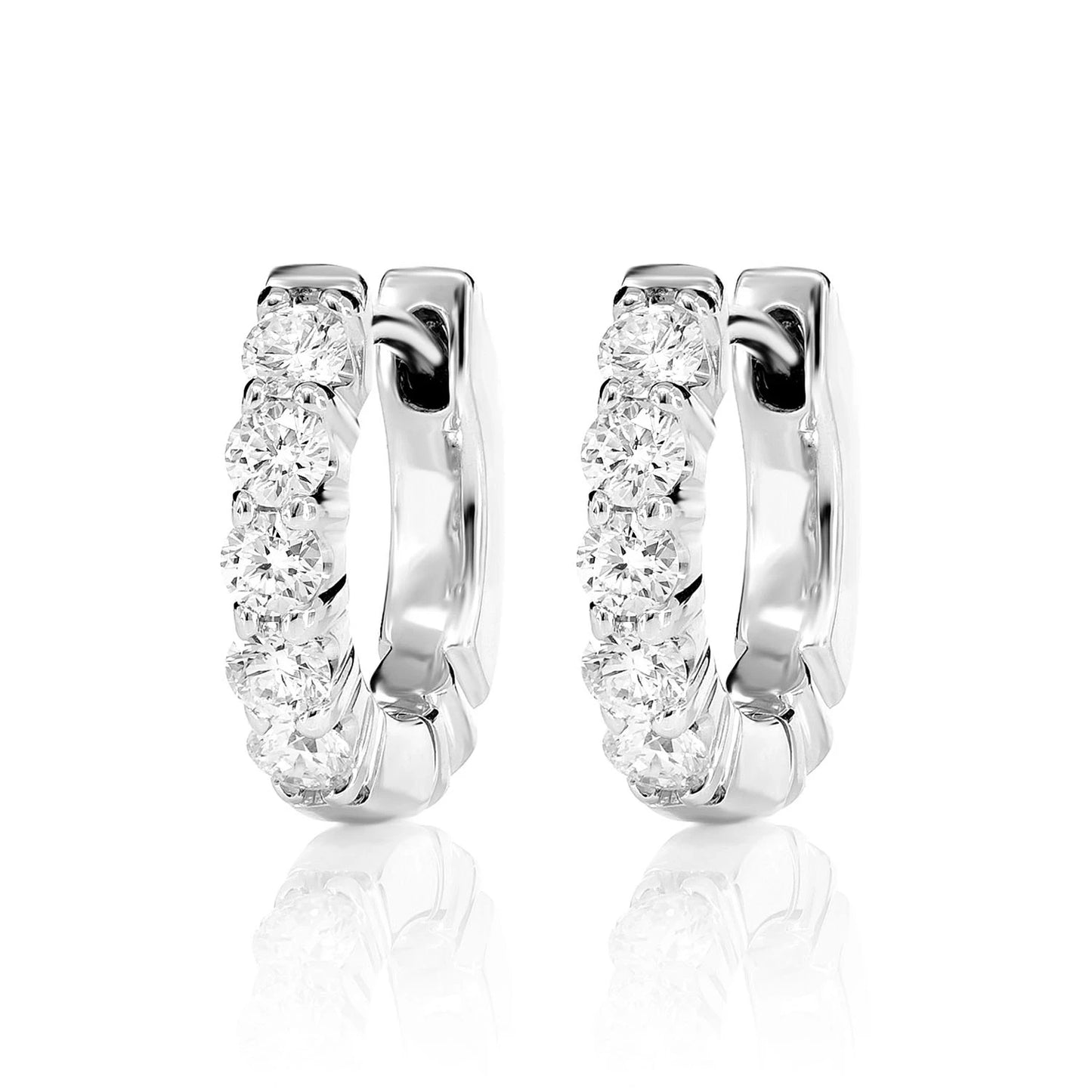 5pt Diamond Hoop Earrings